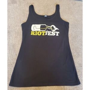 Women's Black Next Level Riot Fest Tank Top Size Large